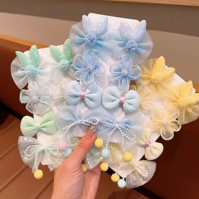 10 Pcs Colorful Sweet Pearl Flower Hair Clip (1 pata)